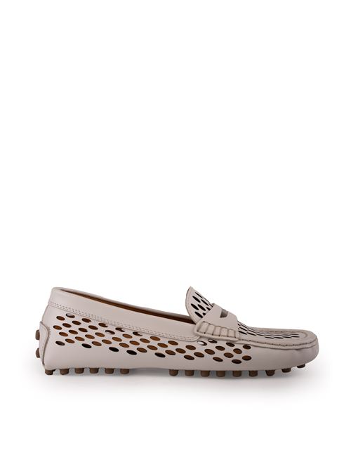 Mocassini traforati in pelle bianco TOD'S | XXW22L0JB10 U18B015